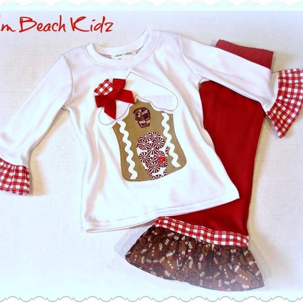NWT Girls Gingerbread Pant Set